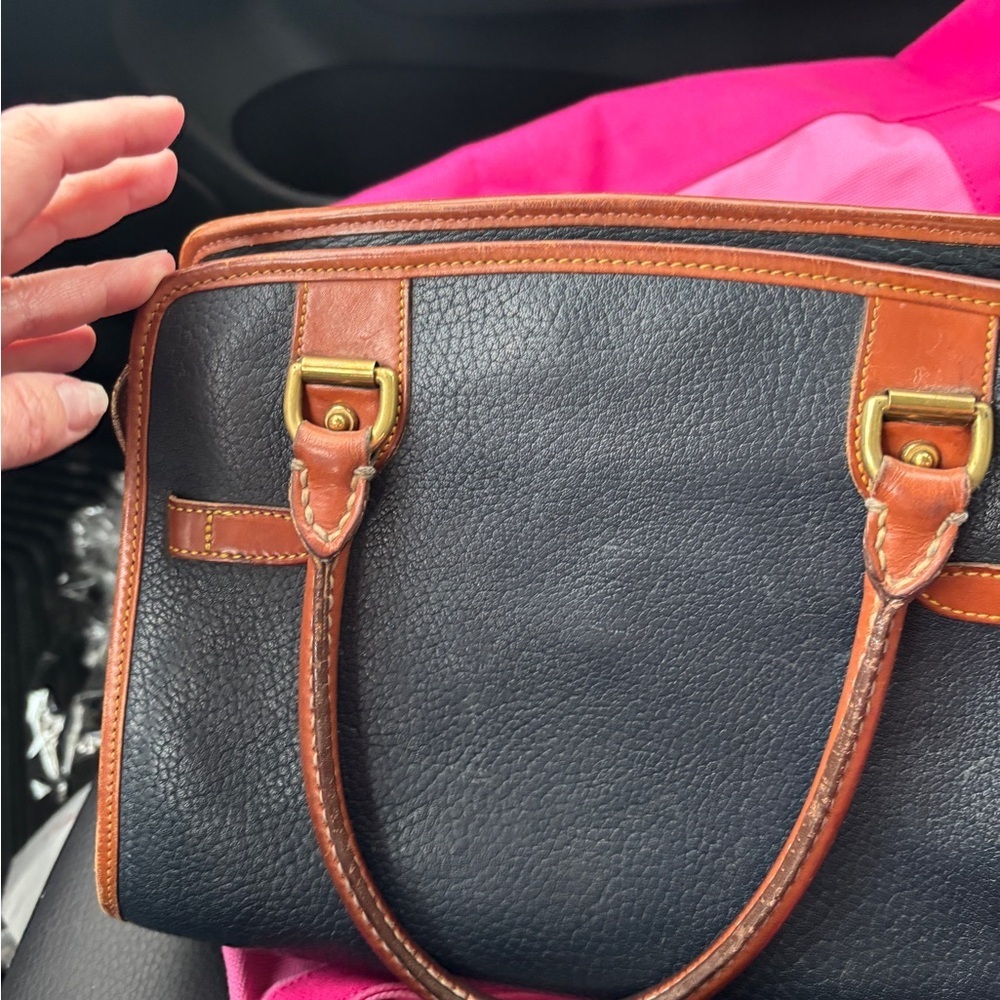 Vintage Dooney & Bourke Black and Brown Leather Satchel excellent condition - Picture 10 of 13